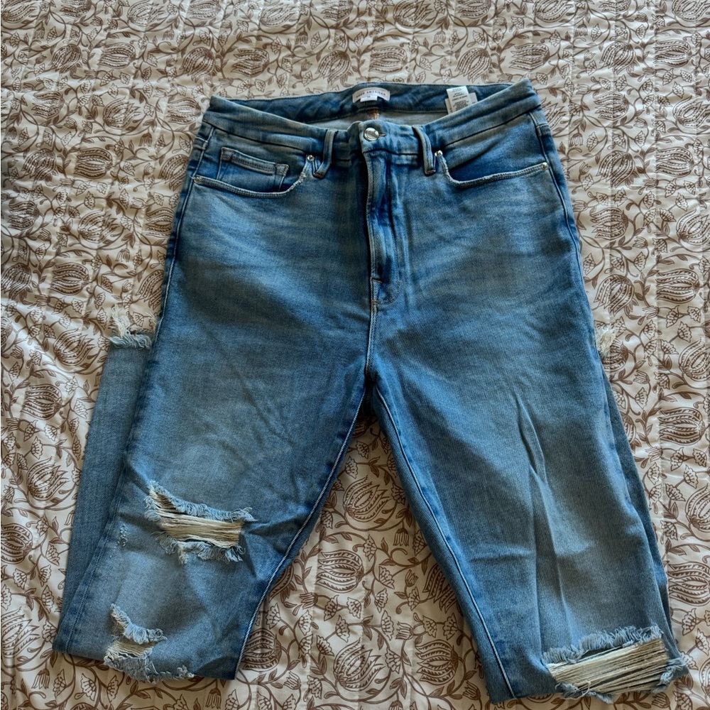 Good American Light Blue Cropped Jeans